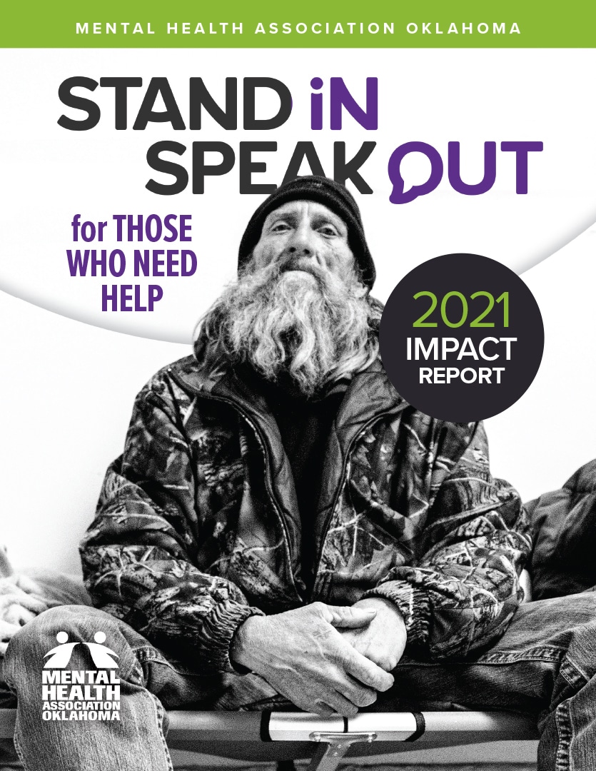 The cover page of Mental Health Association Oklahoma's annual impact report.